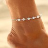 Edary Simple Crystal Anklet Silver Ankle Bracelet Fashion Foot Chain
