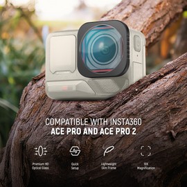 NEEWER 10x Macro Lens Compatible with Ace Pro/Ace Pro 2, Zoom Lens for Action Camera, Macro Photography, Close-Up, 7-10cm Focal Length, Non-Waterproof LS-C40