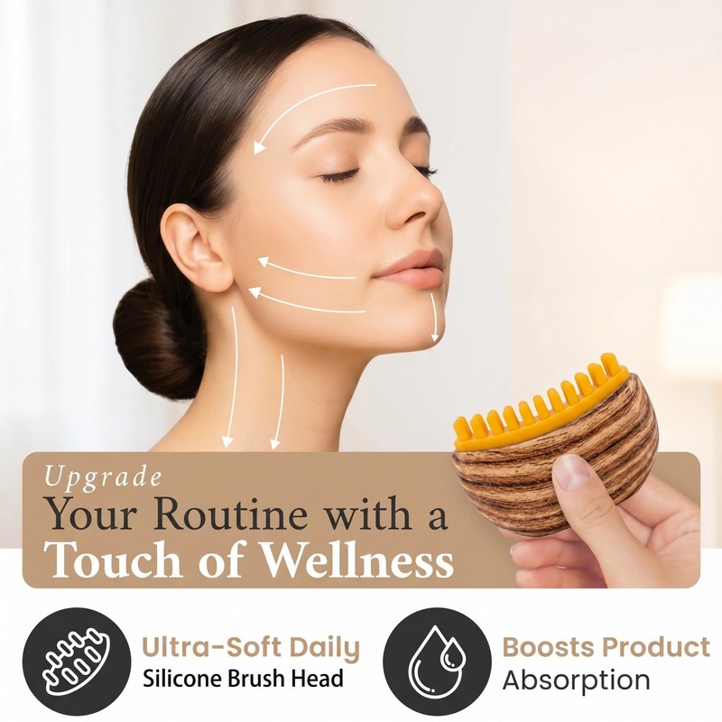 TwinWolf Lymphatic Drainage Gua Sha Face & Body Brush for
