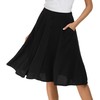 Afibi Women's High Waisted A Line PLeated Midi Skirt Button