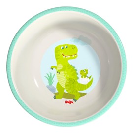 HABA Children's Dinosaur Bowl - Practical Melamine Bowl - Non-Slip - Dishwasher Safe - For Dinosaur Fans from 12 Months - 2012440005