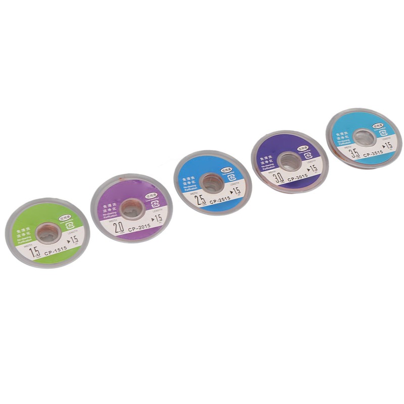 5 Pcs Solder Wick Set 1.5mm 2mm 2.5mm 3mm 3.5mm