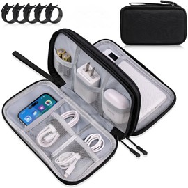 Organizador Porttil para Electrnicos,Bolsa para Accesorios Electrnicos Impermeablede con Doble Capa,Estuche para Cables Viaje para Cables USB...      