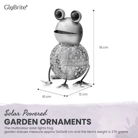 GloBrite Colour Changing LED Garden Metal Scroll Solar Light - Ornament Decoration Patio Light (Frog)