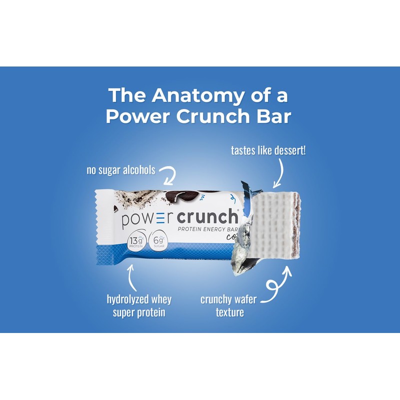 Power Crunch Protein Bars, High Protein Snacks with Delicious Taste,