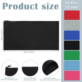 14 Pack Money Bank Bags with Zipper Security Bank Deposit Money Pouch Multicolor Cash Register Bags with Zipper Oxford Utility Pouch for Cash Money Coin Men Women,11 x 5.5 Inch (Bright Color)