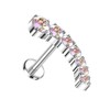16GA F136 Implant Grade Titanium Threadless Push-in Descending CZ Crystal