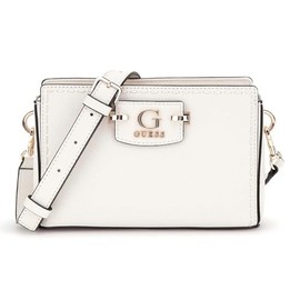 GUESS Nastra Mini Crossbody Top Zip XS Cream White
