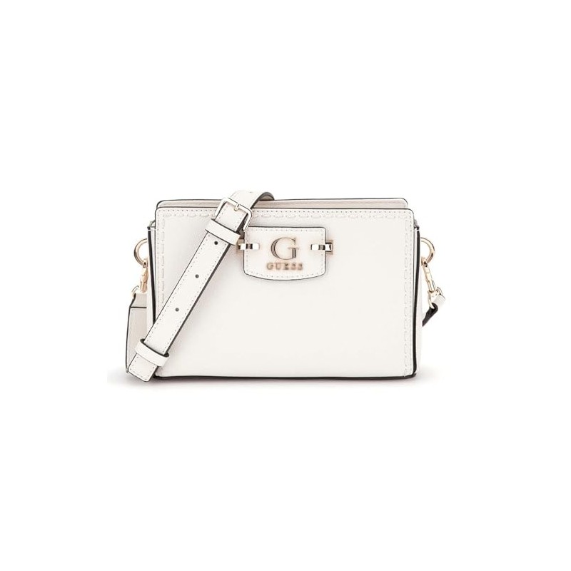 GUESS Nastra Mini Crossbody Top Zip XS Cream White