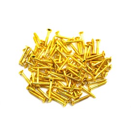 Niko 100pcs Chrome/Black/Gold Electric Guitar Humbucker Pickup Frame Screws Guitar Bass Pickup Screws 2.5 * 18mm (Gold)