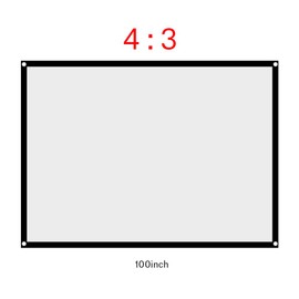 Sonew 4: 3 projector screen, foldable projection screen for easy installation and operation of the projector, suitable for home cinema and an outdoor projection screen (100 inches)