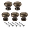 Dophee 5Pcs 19x17mm Small Box Knob Antique Brass Drawer Round