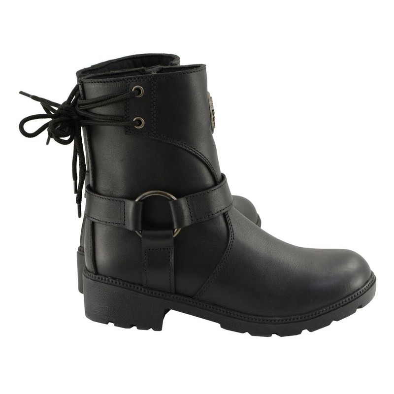 Milwaukee Leather MBL9313 Women's Black Leather Harness Zip-Up Motorcycle Rider