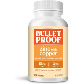 Bulletproof Zinc with Copper, Reliable and Quick Source of Energy (60 Capsules)