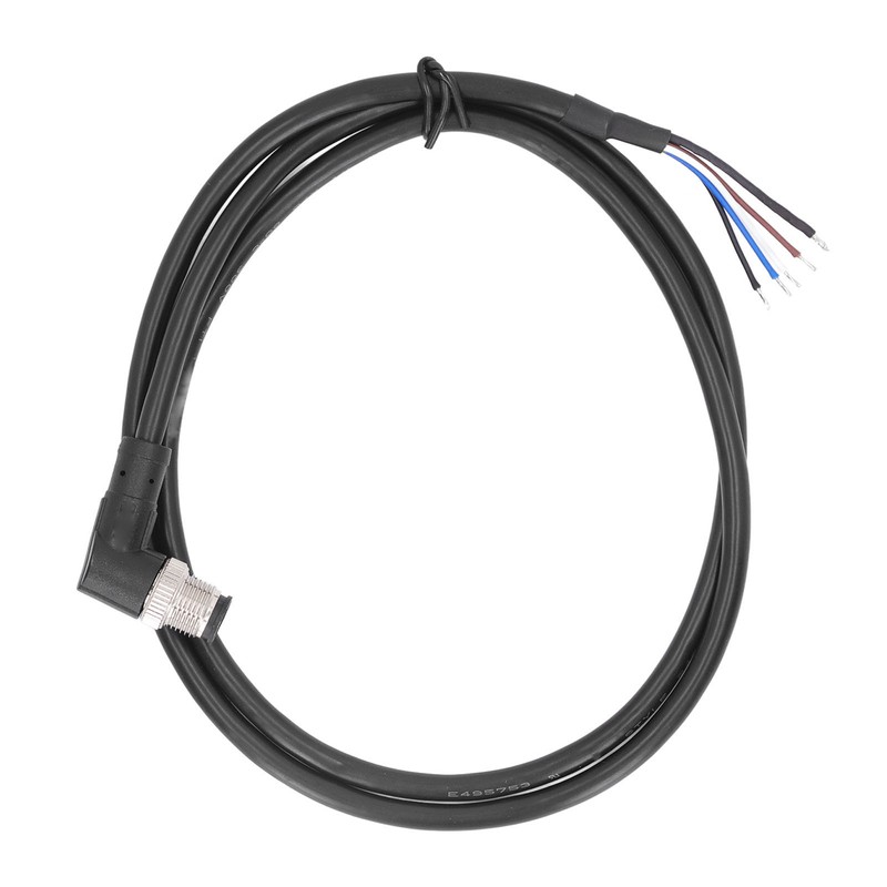 M12 Connector Cable 4 Pin Shielded Right Angle Waterproof Aviation