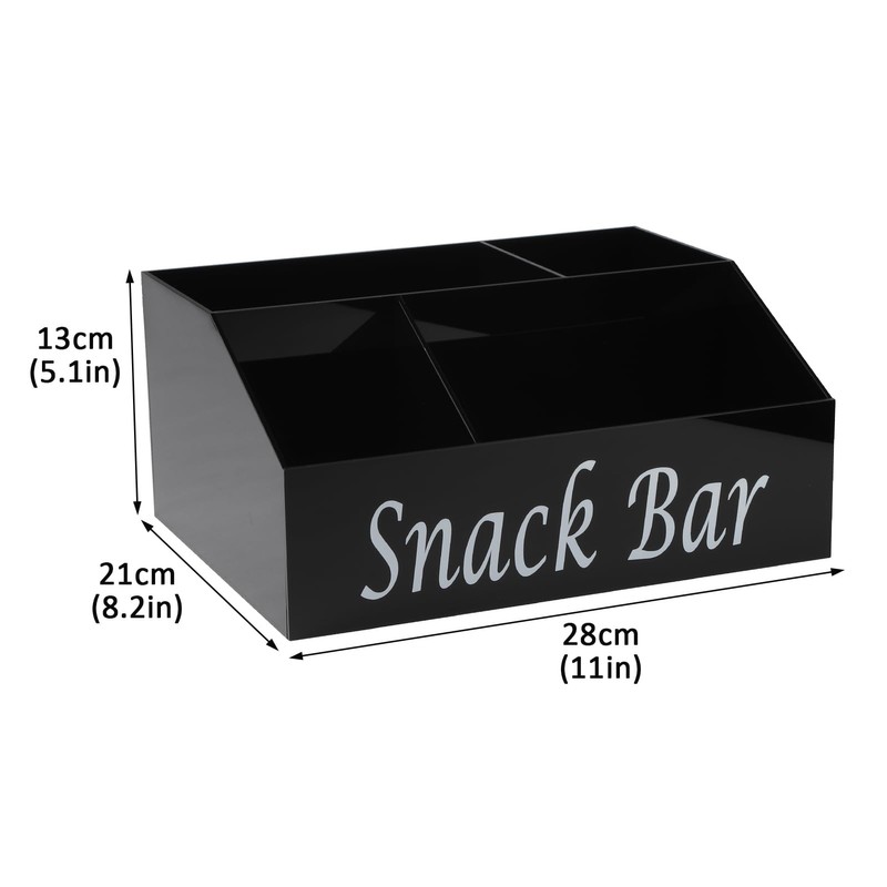 Xbopetda Snack Organizer for Countertop, Acrylic Snack Organizer with 4