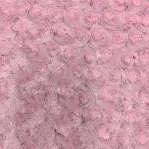 Ruth Light Pink Cuddle Minky Rosette Soft Faux Fur Fabric