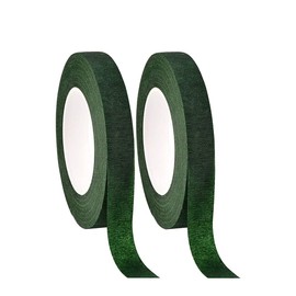 YANGWEN Florist Tape, 2 Rolls Dark Green Floral Tape Flower Tape 12mm Width 90 Feet/Roll Dark Green Flower Tape for Bouquet Stem Wrapping and Florist Craft Projects.