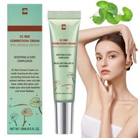 CC Red Correct with Centella Asiatica,Color Correcting CC Cream,Lightweight Skin Perfector Tinted Moisturiser,Cream Light with SPF 25,Concealer Full Coverage,CC Cream Foundation,Tinted Sunscreen