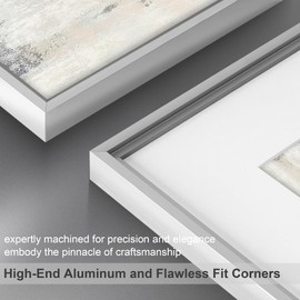 12x16 Metal Picture Frame, 12 x 16 Aluminum Photo Frames with 9x12 Removable Mat, High Definition Plexiglass, Vertical and Horizontal Display， Wall Hook Hanging Hardware Included, Silver, 1 Pack