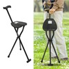 Dodoam Folding Cane with Seat，Tripod Chair Seat Stool Heavy Duty