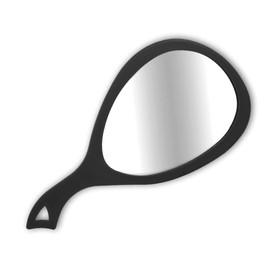BarberMate Teardrop Large Hand Mirror for Salons and Barbershops, Professional Barber Supplies, Barber Case and Stylist Station Accessory, Black