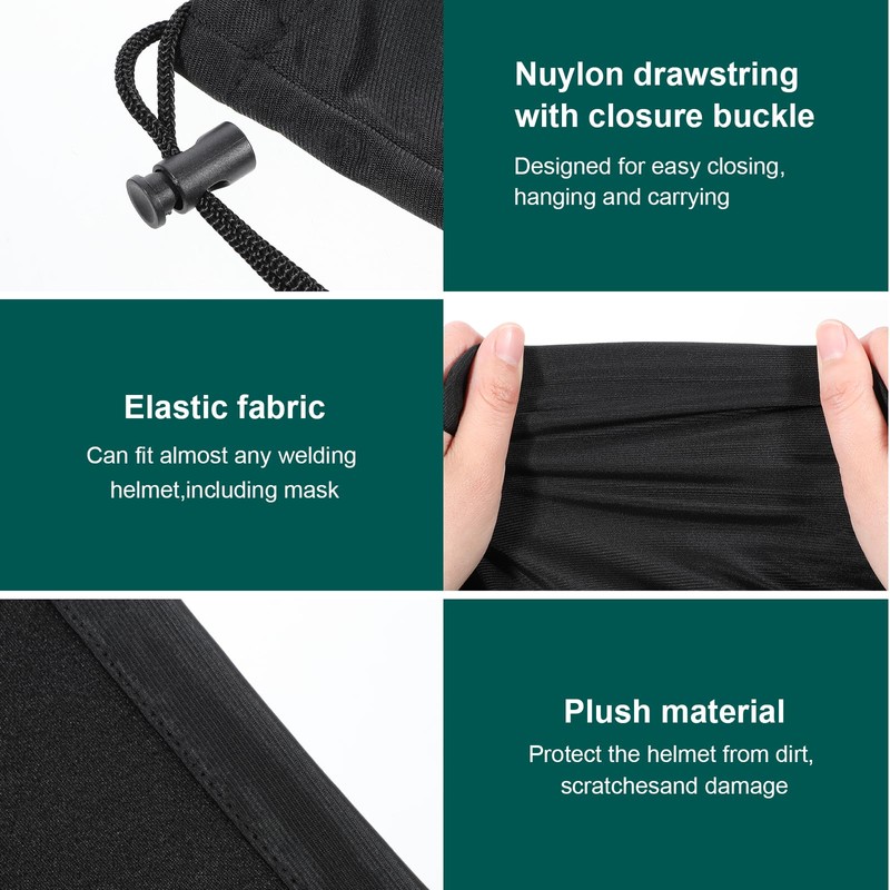 Black Helmet Bag Microfiber Lightweight Welding Motorcycle Helmet Storage Carrying