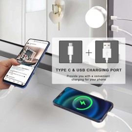 FENCHILIN Vanity Mirror with Lights,Hollywood Lighted Mirror with Dimmer Bulbs,Tabletop or Wall Mounted Vanity Makeup Mirror Smart Touch Control (Black)