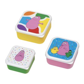 Petit Day - Set of 3 Lunch Boxes for Kids - Small, Medium, Large - Stackable - Polypropylene - Barbapapa