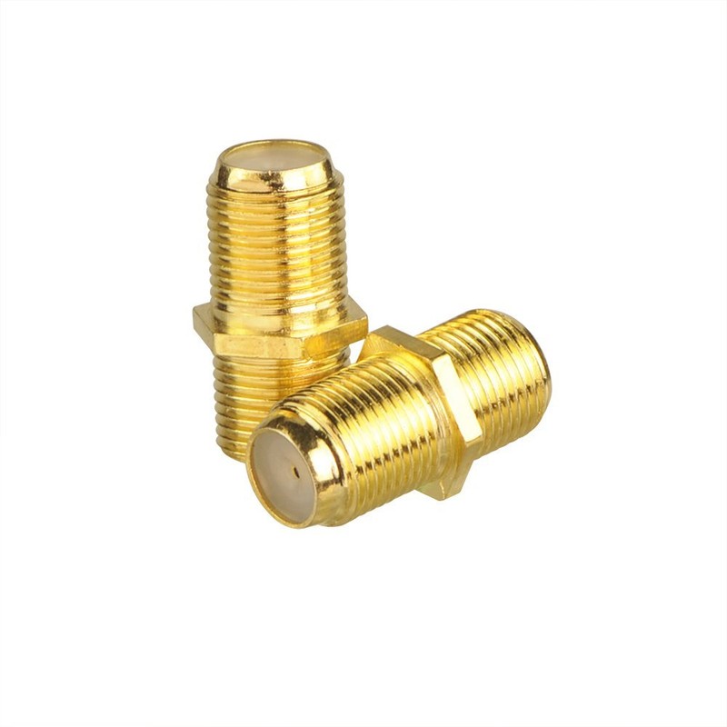 VCE Coaxial Cable Connector, RG6 Coax Cable Extender F-Type Gold