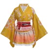 GRACEART Japanese Kimono Robe Anime Cosplay Costume Dress, yellow