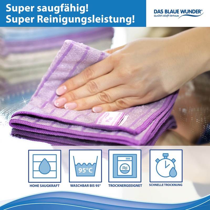 Das blaue Wunder Plus Cleaning Cloths 8 x 40 x