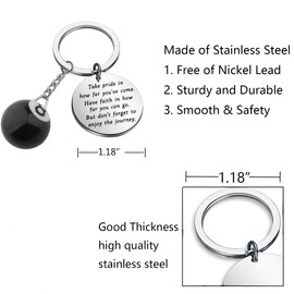 FUSTMW Billiard Keychain Billiards Gift for Billiards Lover Billiards Ball Keyring Pool Players Gifts 8 Ball Keychain (billiard keychain)