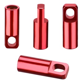 Red Presta Valve caps 2 in 1 Bike tire caps tubeless Presta Valve stem Covers with Valve core Removing Function, Anodized Aluminum, Light Weight, high Performance (4 Pack)