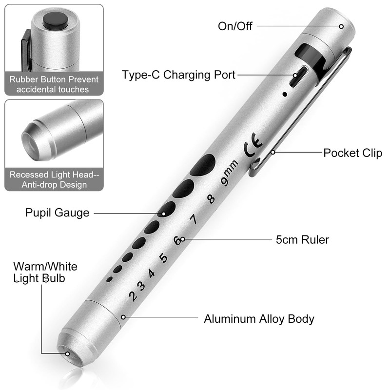 Rechargeable Pen Light for Nurses and Doctor LED Penlight with
