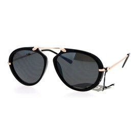Vintage Fashion Aviator Sunglasses Womens Retro Style Aviators UV 400 Black Gold