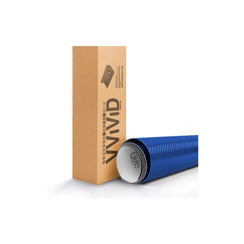 VViViD Metallic Blue 3D Carbon Fiber Vinyl Wrap Roll XPO