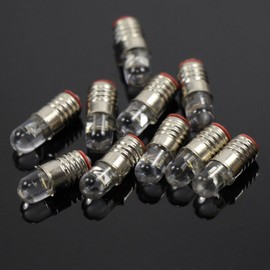 E505WMT 10 Sets Warm White LED Screw Bulb and Stand Base E5 E5.5 12V-14V for modle Train Layout