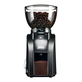 Solis Scala Zero Static Coffee & Espresso Grinder, Black/Black