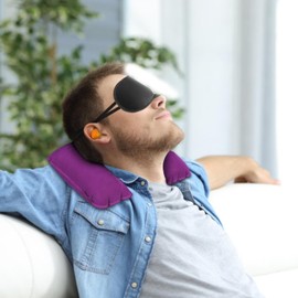 Edge by Body Code Inflatable Travel Pillow, U-Shaped Neck Support Cushion for Car & Airplane