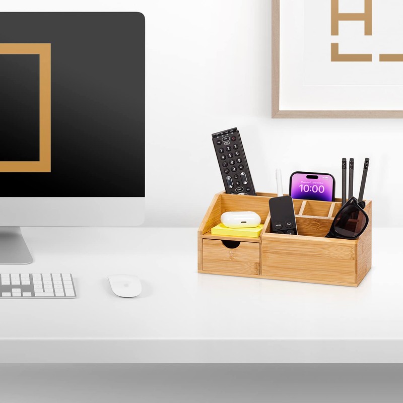 woodluv Desk Organiser, Desk Tidy Pen Holder Organiser, Make Up