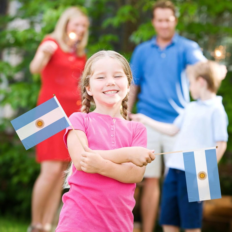 12 Piece Small Argentina Flag, 5 x 8 Inch Inserted