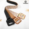 TRIWORKS 3 Pack Straw Woven Stretch Belt for Women,Raffia Elastic