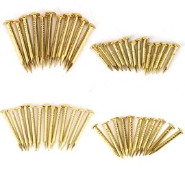 HEEPDD 100Pcs Brass Wall Pins, Round Head Gold Nails Home Furniture Nails for Furniture Hinge Hardware Accessories(22mm Length Thicker)