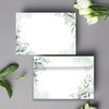Letter Paper / Envelope Set Elegant in Green with Leaves