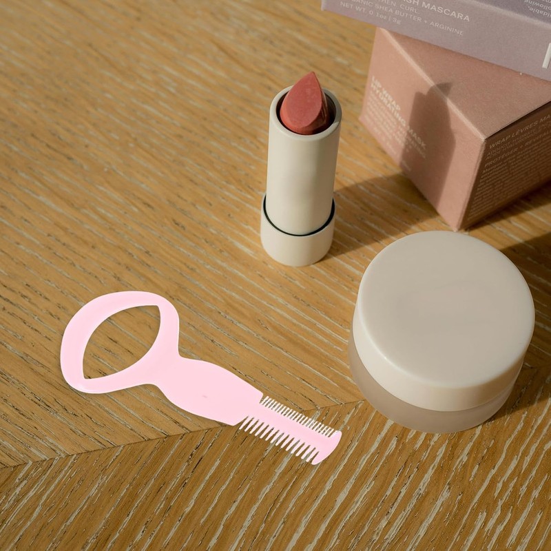 Tarjeta para Pestañas de Plástico Rosa Peine Doble y Guía