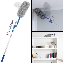 Sichler Haushaltsgeräte Duster: Telescopic Microfibre Duster, Bendable, Lockable Handle Joint (Malleable Microfibre Duster, Washable Microfibre Duster, Telescopic Rod)