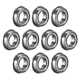 sourcing map MF148ZZ Flanged Ball Bearing 8x14x4mm Double Metal Shielded (GCr15) Chrome Steel Flange Rip Bearings 10pcs