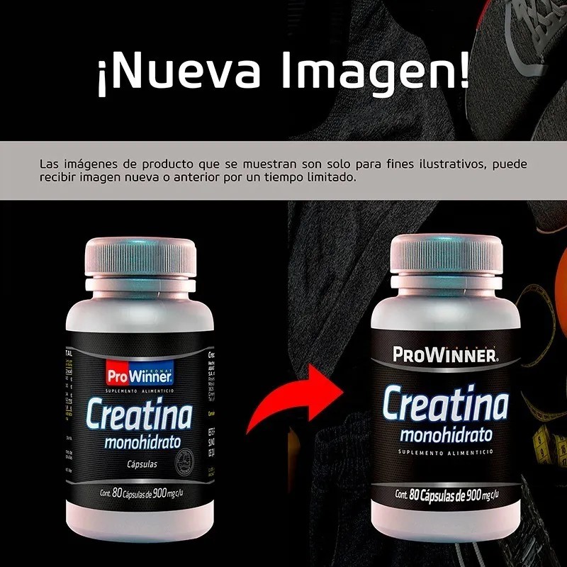 Suplemento Creatina Monohidrato 100% (80 Cáps) Prowinner Sabor Natural