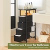 Yoobure Narrow Dresser for Bedroom, LED Slim Dresser with Charging